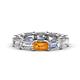 1 - Beverly 6.55 ctw (6x4 mm) GIA Certified Emerald Cut Natural Diamond and Citrine Eternity Band 