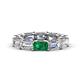 1 - Beverly 6.50 ctw (6x4 mm) GIA Certified Emerald Cut Natural Diamond and Emerald Eternity Band 
