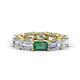 1 - Beverly 6.81 ctw (6x4 mm) GIA Certified Emerald Cut Natural Diamond and Created Alexandrite Eternity Band 