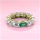 3 - Beverly 6.81 ctw (6x4 mm) GIA Certified Emerald Cut Natural Diamond and Created Alexandrite Eternity Band 