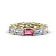 1 - Beverly 6.60 ctw (6x4 mm) GIA Certified Emerald Cut Natural Diamond and Pink Tourmaline Eternity Band 