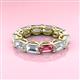 3 - Beverly 6.60 ctw (6x4 mm) GIA Certified Emerald Cut Natural Diamond and Pink Tourmaline Eternity Band 