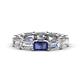 1 - Beverly 6.55 ctw (6x4 mm) GIA Certified Emerald Cut Natural Diamond and Iolite Eternity Band 