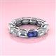 3 - Beverly 6.55 ctw (6x4 mm) GIA Certified Emerald Cut Natural Diamond and Iolite Eternity Band 