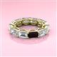 3 - Beverly 6.78 ctw (6x4 mm) GIA Certified Emerald Cut Natural Diamond and Red Garnet Eternity Band 