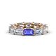 1 - Beverly 6.60 ctw (6x4 mm) Emerald Cut Lab Grown Diamond and Tanzanite Eternity Band 