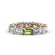 1 - Beverly 6.70 ctw (6x4 mm) Emerald Cut Lab Grown Diamond and Peridot Eternity Band 