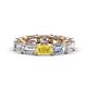 1 - Beverly 6.60 ctw (6x4 mm) Emerald Cut Lab Grown Diamond and Yellow Sapphire Eternity Band 