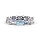 1 - Beverly 6.50 ctw (6x4 mm) Emerald Cut Lab Grown Diamond and Aquamarine Eternity Band 