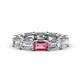 1 - Beverly 6.60 ctw (6x4 mm) Emerald Cut Lab Grown Diamond and Pink Tourmaline Eternity Band 