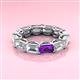 3 - Beverly 6.60 ctw (6x4 mm) Emerald Cut Lab Grown Diamond and Amethyst Eternity Band 