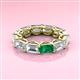 3 - Beverly 6.50 ctw (6x4 mm) Emerald Cut Lab Grown Diamond and Emerald Eternity Band 