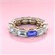 3 - Beverly 6.60 ctw (6x4 mm) Emerald Cut Lab Grown Diamond and Tanzanite Eternity Band 