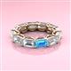 3 - Beverly 6.70 ctw (6x4 mm) Emerald Cut Lab Grown Diamond and Blue Topaz Eternity Band 