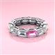 3 - Beverly 6.60 ctw (6x4 mm) Emerald Cut Lab Grown Diamond and Pink Sapphire Eternity Band 