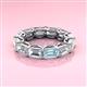 3 - Beverly 6.50 ctw (6x4 mm) Emerald Cut Lab Grown Diamond and Aquamarine Eternity Band 