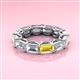 3 - Beverly 6.60 ctw (6x4 mm) Emerald Cut Lab Grown Diamond and Yellow Sapphire Eternity Band 