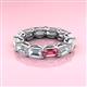 3 - Beverly 6.60 ctw (6x4 mm) Emerald Cut Lab Grown Diamond and Pink Tourmaline Eternity Band 