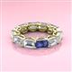 3 - Beverly 6.55 ctw (6x4 mm) Emerald Cut Lab Grown Diamond and Iolite Eternity Band 