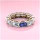 3 - Beverly 6.55 ctw (6x4 mm) Emerald Cut Lab Grown Diamond and Iolite Eternity Band 