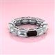 3 - Beverly 6.78 ctw (6x4 mm) Emerald Cut Lab Grown Diamond and Red Garnet Eternity Band 