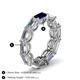 5 - Beverly 6.70 ctw (6x4 mm) GIA Certified Emerald Cut Natural Diamond and Blue Sapphire Eternity Band 