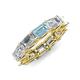 4 - Beverly 6.50 ctw (6x4 mm) GIA Certified Emerald Cut Natural Diamond and Aquamarine Eternity Band 