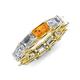 4 - Beverly 6.55 ctw (6x4 mm) GIA Certified Emerald Cut Natural Diamond and Citrine Eternity Band 