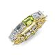 4 - Beverly 6.70 ctw (6x4 mm) GIA Certified Emerald Cut Natural Diamond and Peridot Eternity Band 