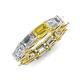 4 - Beverly 6.60 ctw (6x4 mm) GIA Certified Emerald Cut Natural Diamond and Yellow Sapphire Eternity Band 