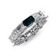 4 - Beverly 6.70 ctw (6x4 mm) GIA Certified Emerald Cut Natural Diamond and London Blue Topaz Eternity Band 