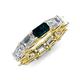 4 - Beverly 6.70 ctw (6x4 mm) GIA Certified Emerald Cut Natural Diamond and London Blue Topaz Eternity Band 