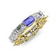 4 - Beverly 6.60 ctw (6x4 mm) GIA Certified Emerald Cut Natural Diamond and Tanzanite Eternity Band 