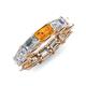 4 - Beverly 6.55 ctw (6x4 mm) GIA Certified Emerald Cut Natural Diamond and Citrine Eternity Band 