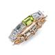 4 - Beverly 6.70 ctw (6x4 mm) GIA Certified Emerald Cut Natural Diamond and Peridot Eternity Band 