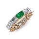 4 - Beverly 6.50 ctw (6x4 mm) GIA Certified Emerald Cut Natural Diamond and Emerald Eternity Band 