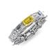 4 - Beverly 6.60 ctw (6x4 mm) GIA Certified Emerald Cut Natural Diamond and Yellow Sapphire Eternity Band 