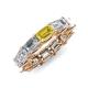 4 - Beverly 6.60 ctw (6x4 mm) GIA Certified Emerald Cut Natural Diamond and Yellow Sapphire Eternity Band 