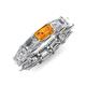 4 - Beverly 6.55 ctw (6x4 mm) GIA Certified Emerald Cut Natural Diamond and Citrine Eternity Band 