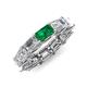 4 - Beverly 6.50 ctw (6x4 mm) GIA Certified Emerald Cut Natural Diamond and Emerald Eternity Band 