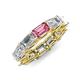 4 - Beverly 6.60 ctw (6x4 mm) GIA Certified Emerald Cut Natural Diamond and Pink Tourmaline Eternity Band 