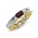 4 - Beverly 6.78 ctw (6x4 mm) GIA Certified Emerald Cut Natural Diamond and Red Garnet Eternity Band 