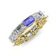 4 - Beverly 6.60 ctw (6x4 mm) Emerald Cut Lab Grown Diamond and Tanzanite Eternity Band 