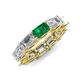 4 - Beverly 6.50 ctw (6x4 mm) Emerald Cut Lab Grown Diamond and Emerald Eternity Band 