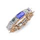 4 - Beverly 6.60 ctw (6x4 mm) Emerald Cut Lab Grown Diamond and Tanzanite Eternity Band 