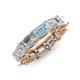 4 - Beverly 6.50 ctw (6x4 mm) Emerald Cut Lab Grown Diamond and Aquamarine Eternity Band 