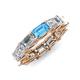 4 - Beverly 6.70 ctw (6x4 mm) Emerald Cut Lab Grown Diamond and Blue Topaz Eternity Band 