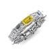 4 - Beverly 6.60 ctw (6x4 mm) Emerald Cut Lab Grown Diamond and Yellow Sapphire Eternity Band 