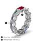 5 - Beverly 6.60 ctw (6x4 mm) Emerald Cut Lab Grown Diamond and Ruby Eternity Band 