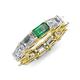 4 - Beverly 6.81 ctw (6x4 mm) Emerald Cut Lab Grown Diamond and Created Alexandrite Eternity Band 